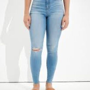 American Eagle Outfitters Light Blue Skinny Jeans. Forever Soft Curvy High Rise